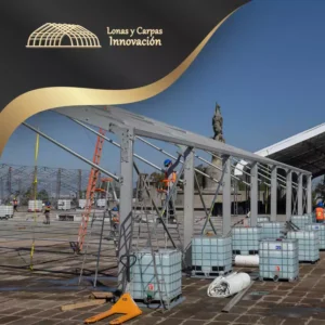 Montaje profesional de carpas, domos y estructuras por el equipo de Lonas y Carpas Innovación